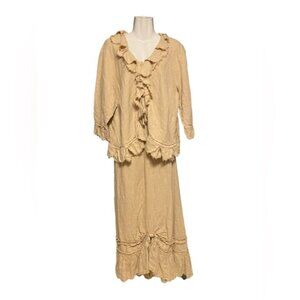 NWT Cats Meow Radish Linen Lagenlook Skirt Set